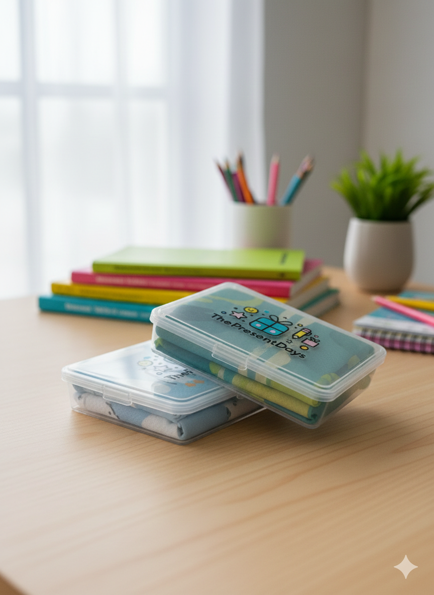 Custom Kids Microfiber Towel Set with Storage Case (Set of 10)